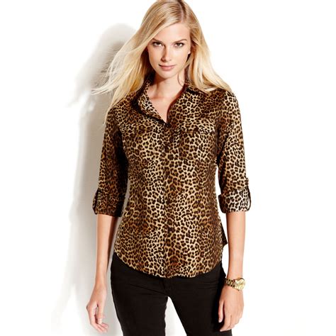 michael kors animal print tops